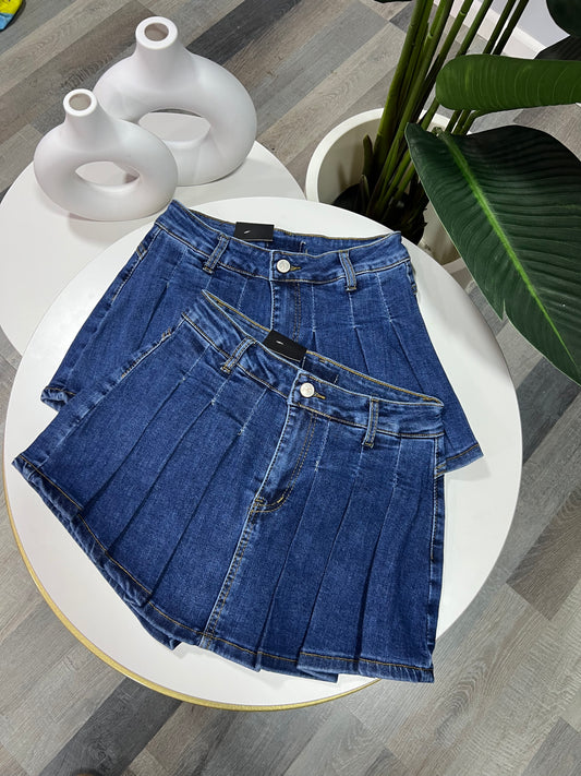 Falda short tableada