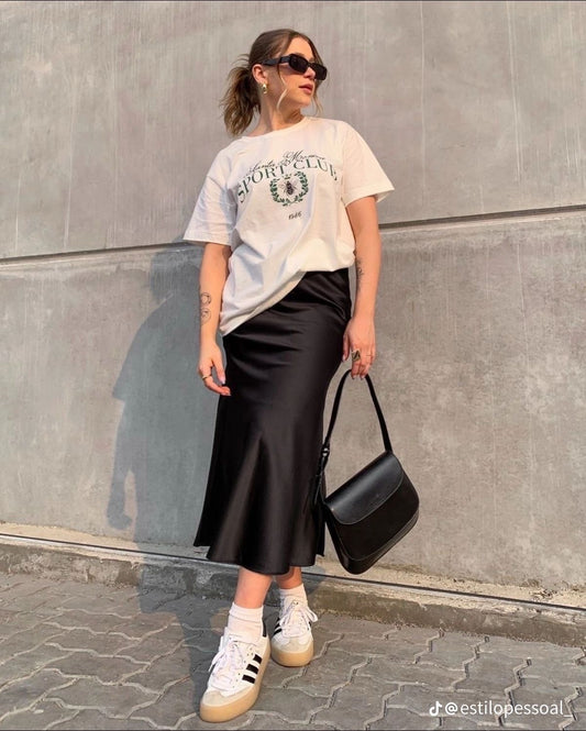 Falda satinada