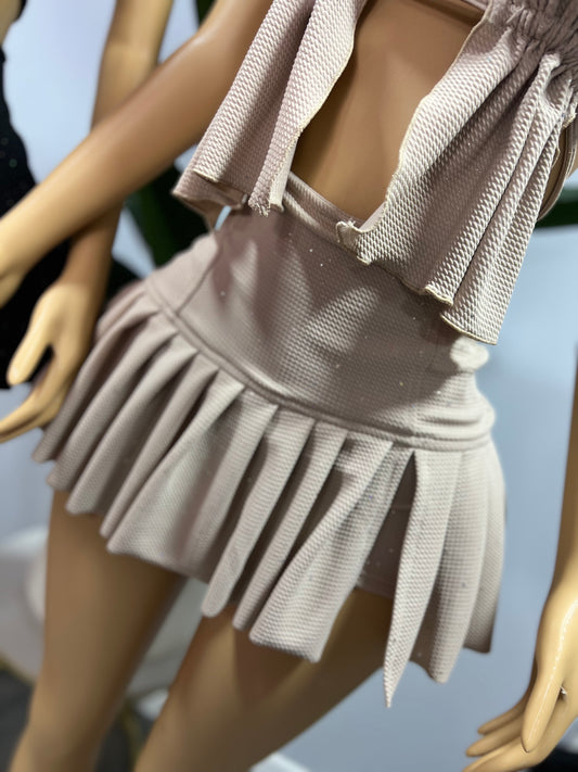 Falda short brillo